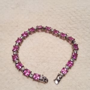 Tennis Bracelet Pink Sapphire 925 silver